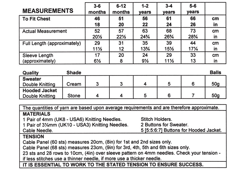 UKHKA 56 Double Knitting Pattern - DK Baby / Childrens Jacket & Sweater (3mnths - 6yrs)