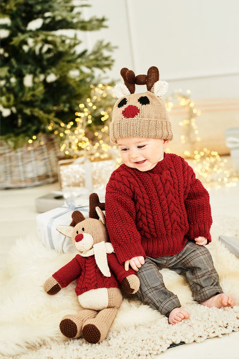 Stylecraft 9869 Double Knitting Pattern - Reindeer Sweater, Hat & Toy (0-5 Years)