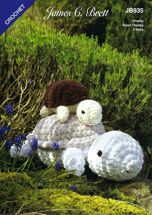 James C Brett JB935 Flutterby Chunky CROCHET pattern - Tilly & Tommy Tortoise Toy