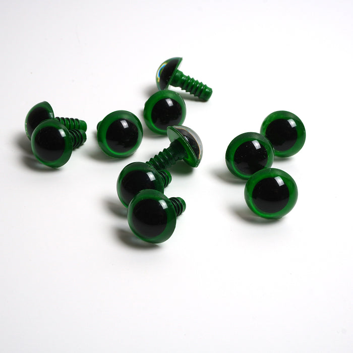 Green Safety Toy Eyes - Sizes 9mm, 12mm, 15mm or 18mm