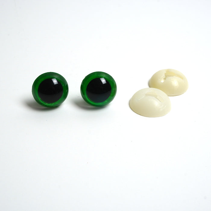 Green Safety Toy Eyes - Sizes 9mm, 12mm, 15mm or 18mm