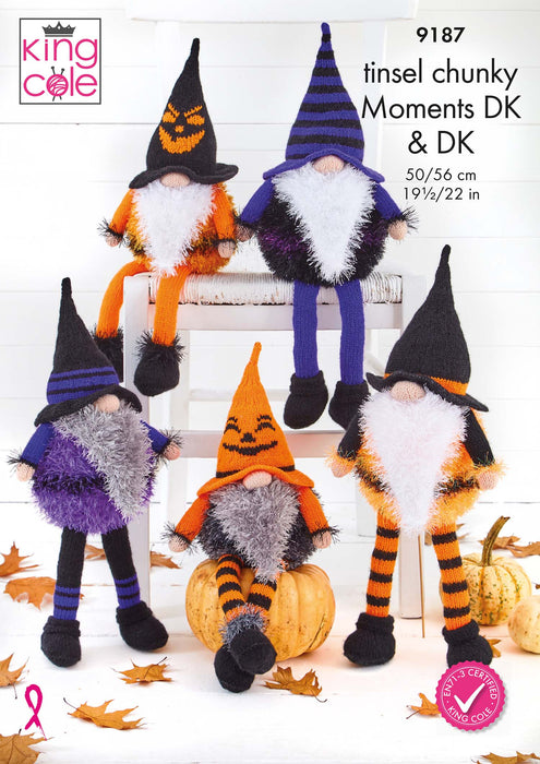 King Cole 9187 Halloween Gonk Knitting Pattern - Easy Knit Gonks