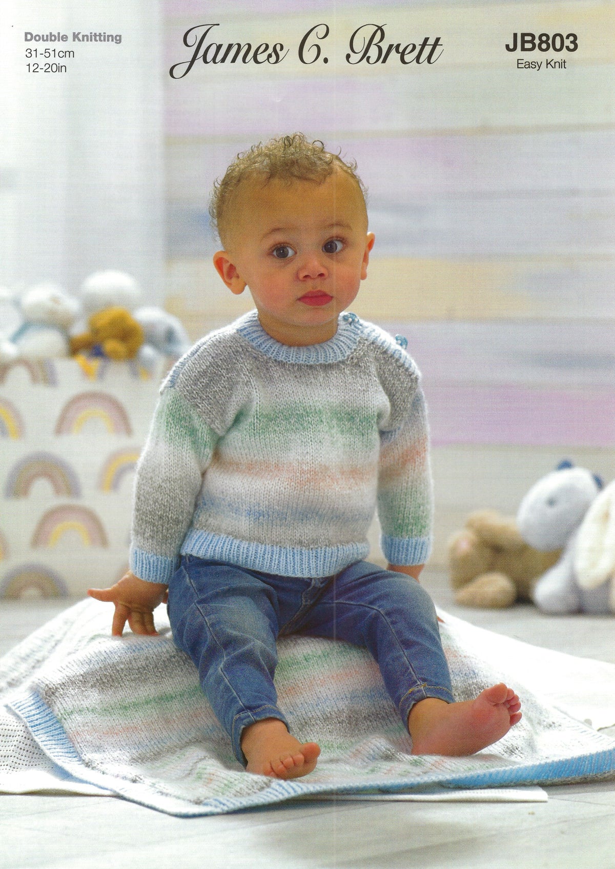 James C Brett JB803 Double Knitting Pattern - Easy Knit - Baby Sweater ...