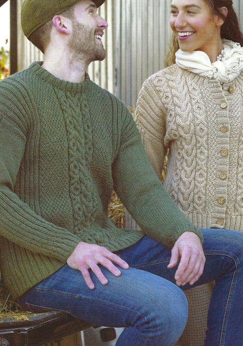 James C Brett JB853 Aran Knitting Pattern for Adults - Sweater & Cardigan - Expert Knit