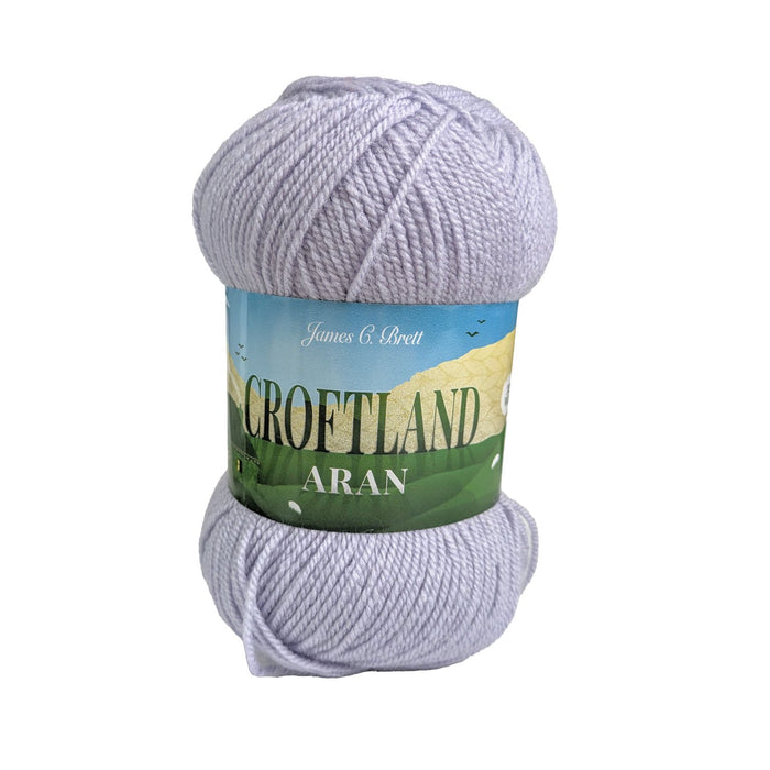 James C Brett Croftland Aran Yarn - A215 Violet Mist - 200g Ball of Wool