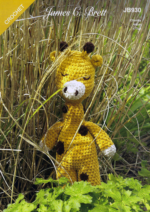 James C Brett JB930 Flutterby Chunky CROCHET pattern - George the Giraffe Toy