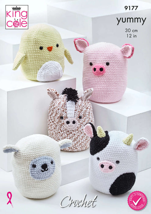 King Cole 9177 CROCHET Pattern - Squishy Amigurumi Toys