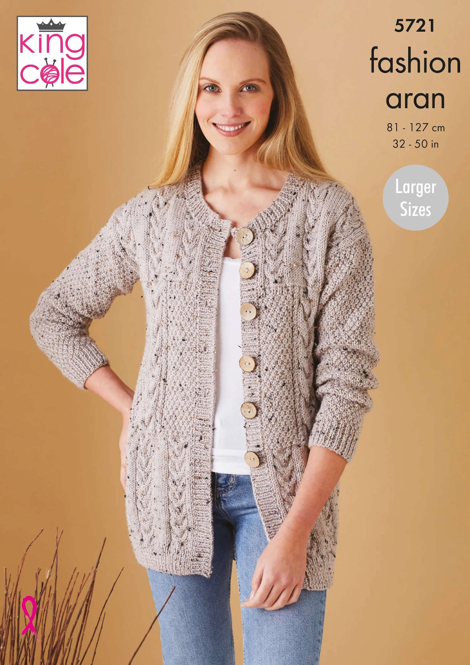 King Cole 5721 Aran Knitting Pattern - Ladies Waistcoat & Jacket — Lardedar