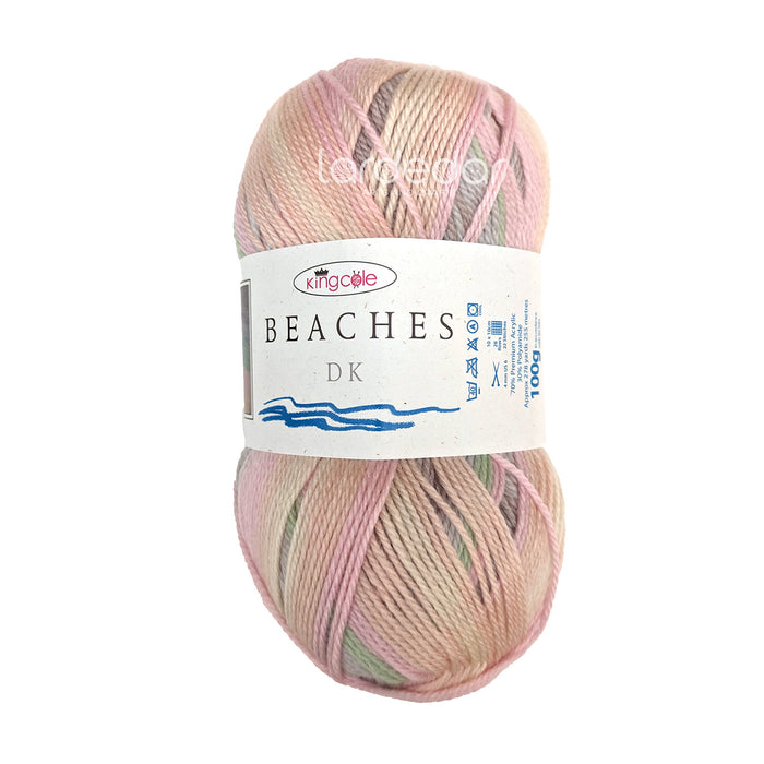 King Cole Beaches DK Yarn in 4279 - Beach Melba - 100g Ball of Variegated Wool