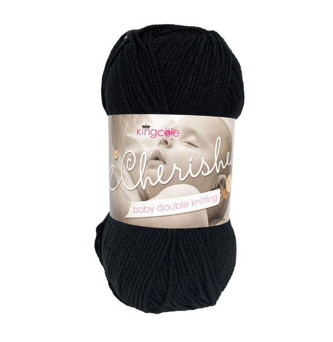 King Cole Cherished DK Yarn in Black - 1411 - 100g Ball of Double Knitting Wool