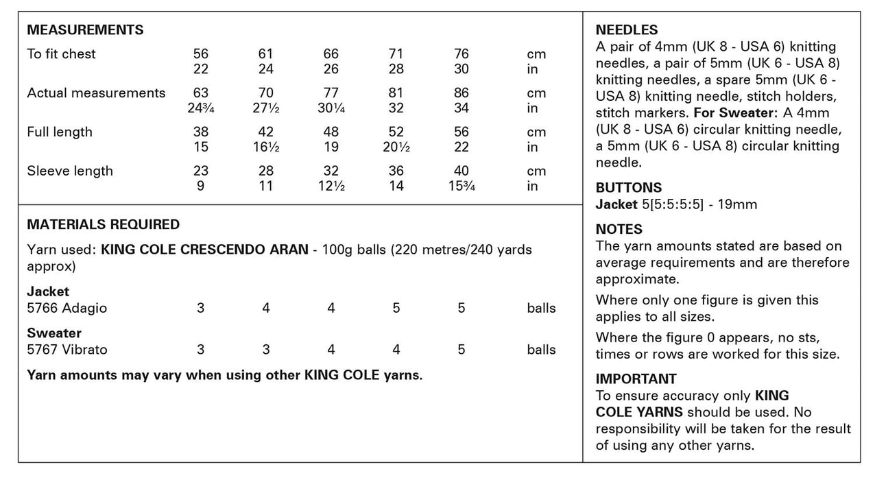 King Cole 6222 Aran Knitting Pattern for Children's Hoodies (22-30in)