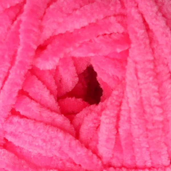 James C Brett Flutterby Chunky - B67 Shocking Pink - 100g Chenille Plush