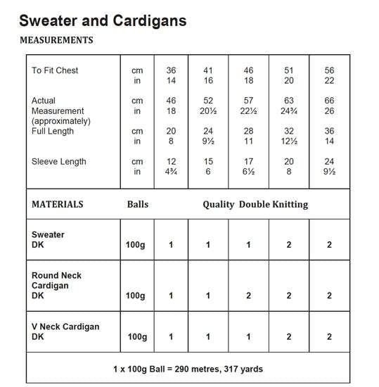 UKHKA 212 Double Knitting Pattern - DK Baby Sweater & Cardigans (14-22in)