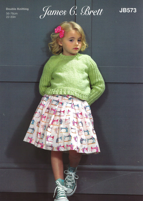 James C Brett JB573 Double Knitting Pattern - Children's Sweater