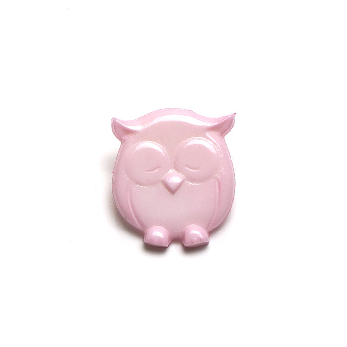 Pale Pink Plastic Owl Baby Buttons - 18mm Shank (5 Pcs)