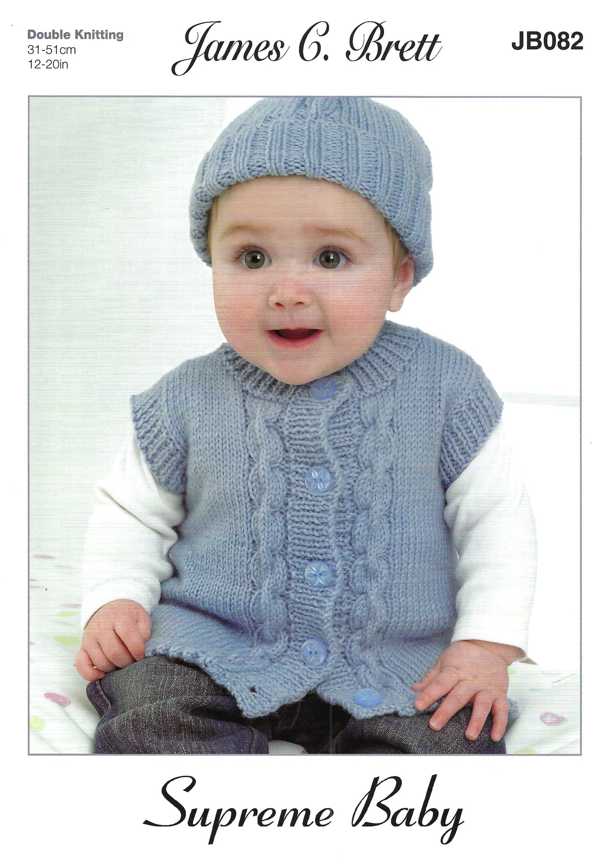 James C Brett JB082 Double Knitting Pattern - Baby DK Cardigan, Waistc ...